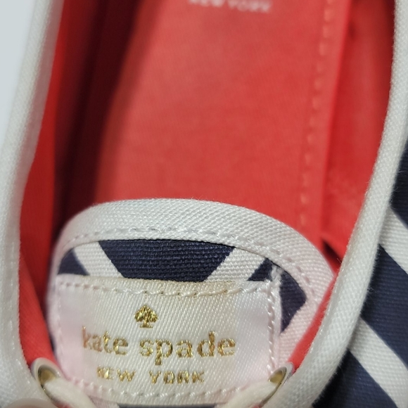 KATE SPADE KEDS FALL PREPPY COASTAL GRANDMA CASUAL NAVY BLUE STRIPES SNEAKERS  7 - Picture 7 of 16